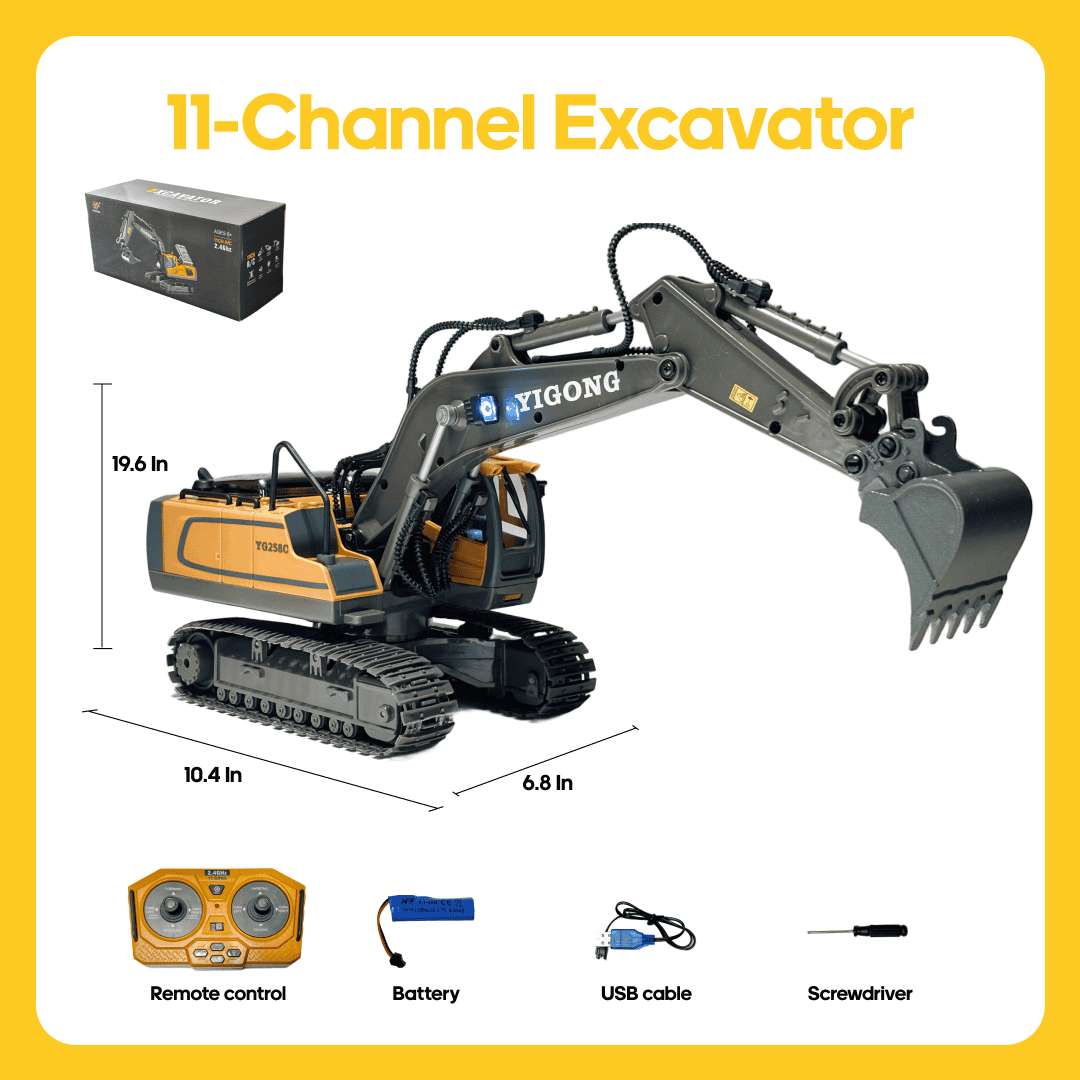 Remote Control Excavator with Metal Shovel